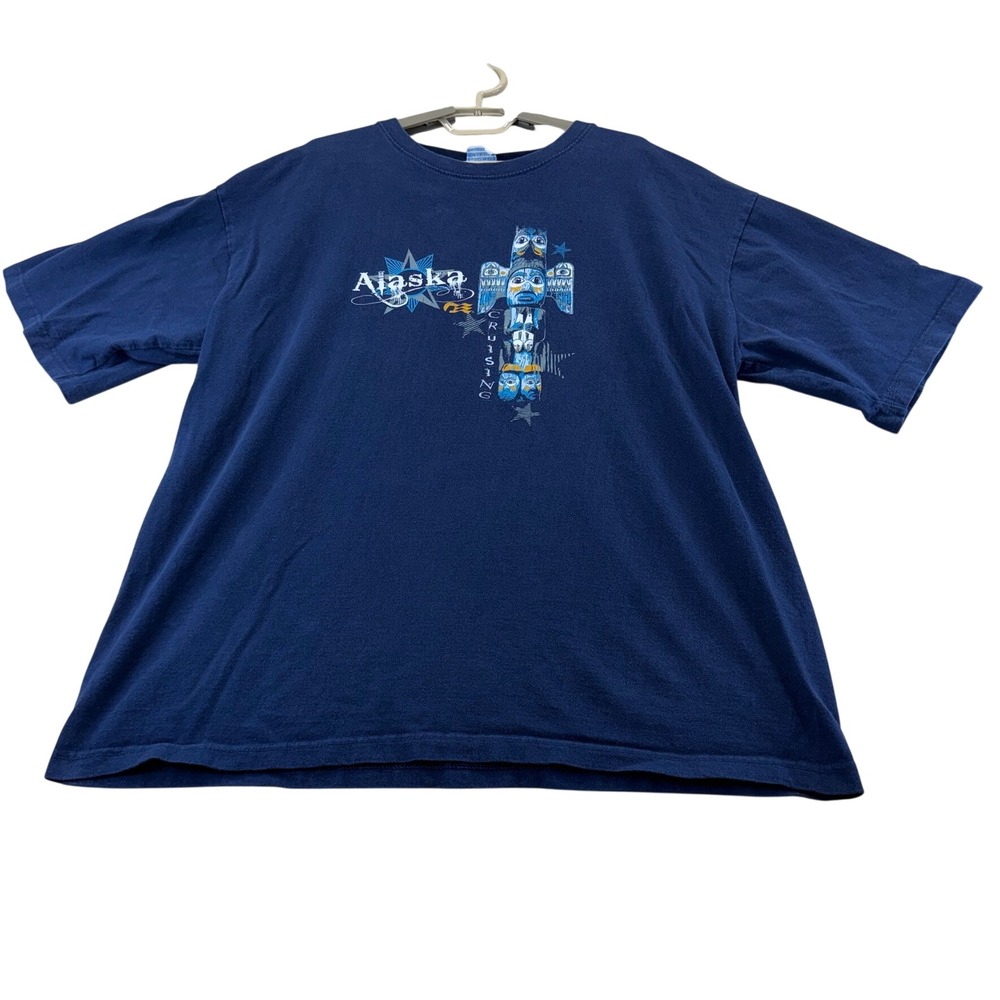 Princess Cruises T-Shirt Mens XL Blue Alaska Totem Pole Graphic Souvenir Tee